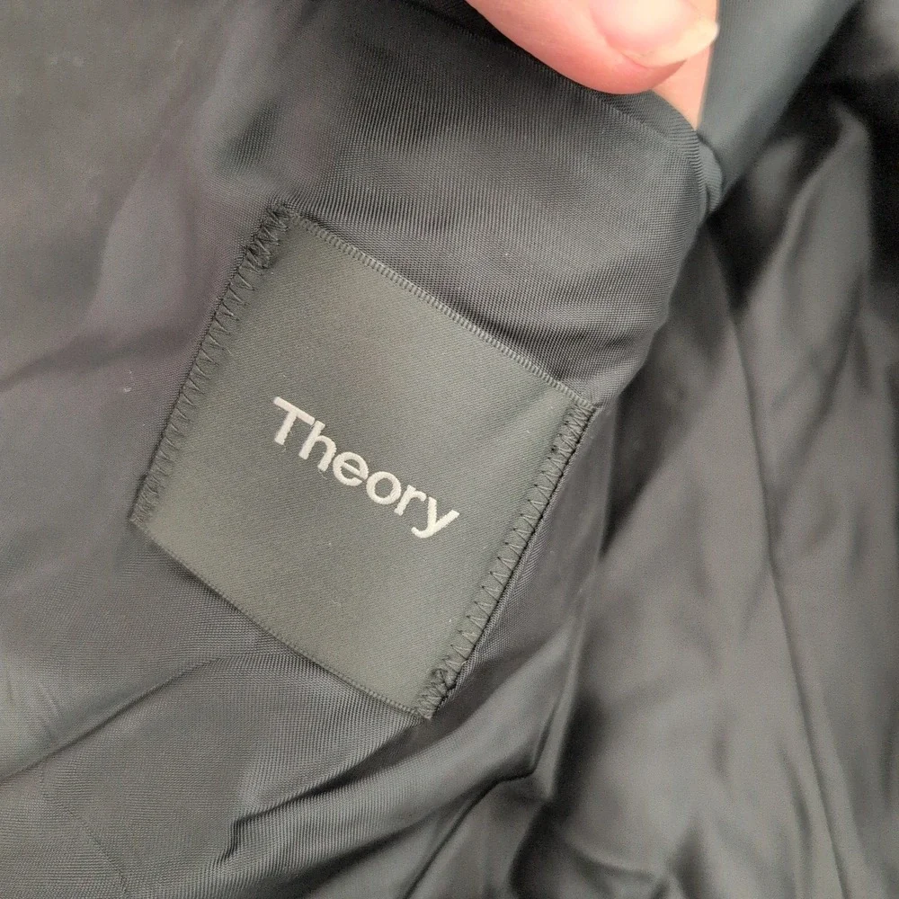 Theory Men Charcoal Wool Blend Suit Jacket‎ Blazer Size 38R Tailored Business